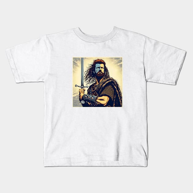 Braveheart 1995 Fan art Kids T-Shirt by nerd.collect